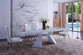 The gleaming white glass top is rectangular and seats four in style. Buy Esf 992 Dt Dining Table In White Glass Top Online