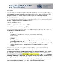 21, 2020 and signed into law on dec. Cares Act Announcement 5 2 Saint Augustine S University