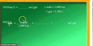 Unit Conversion Kilometers Per Liter Km L To Miles Per Gallon Mpg