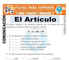 Actividades para pensamiento matematico preescolar. El Articulo Segundo De Primaria Fichas Para Imprimir Ejercicios Para Aprender Espanol Actividades De Ortografia Primarias