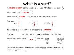 Ppt What Is A Surd Powerpoint Presentation Free Download Id 2507350
