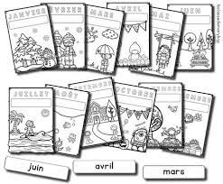 Les Mois De L Annee A Colorier Months In A Year Kindergarten Language Activities Preschool Activities