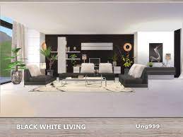 13 Items Come With This Modern Living Room Set They Are Found In Tsr Cate White Living Room Set Sims 4 Cc Furniture Living Rooms Black And White Living Room