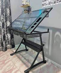 Tempered Glass Drafting Table