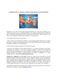 Application For Travel Grant Sample