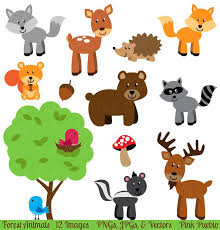Forest Animal Clip Art Forest Animals Clipart Woodland Etsy Animal Clipart Forest Animals Animal Posters