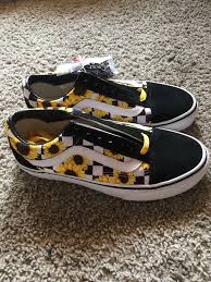 Black And White Checkered Vans With Sunflowers Womens Size 5 5 Vans Custom Sunflower Shoes Fashion Clothing Shoes Accessories Mensshoes Athleticshoes Ad Ebay Link