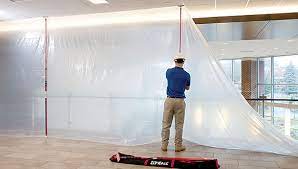 Quickly cover a doorway to provide an airtight seal. Zipwall Dust Barrier System