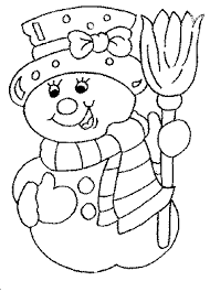 Muñeco De Nieve Para Colorear Navidad