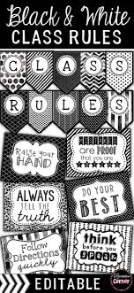 Black And White Welcome Banner Png Black And White Classroom Decor Rules Editable Classroom Rules Printable Classroom Banner Classroom Rules Poster