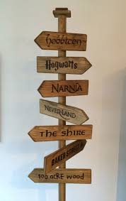 Fantasy Street Sign Hobbiton Hogwarts Narnia Neverland The Shire Baker Street Woodworking Projects For Kids Woodworking For Kids Woodworking Crafts