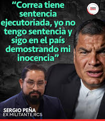 🔴 Continúa la polémica al interior de Revolución Ciudadana. Sergio Peña,  asambleísta recientemente expulsado del correísmo, respondió con firmeza a  una militante de su exmovimiento político al recordarle que el expresidente  Rafael