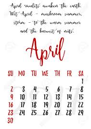 Kalender Design Gitter In Der Hand Geschrieben Stil Mit Russischen Spruche Spruche Und Sagen Und Das Datum Der Fruhlingsmonat April 2017 Vektor Illustration Lizenzfrei Nutzbare Vektorgrafiken Clip Arts Illustrationen Image 57746954