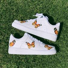 Monarch Orange Butterfly Af1 Custom Dripcreation Nike Air Shoes Butterfly Shoes Custom Nike Shoes