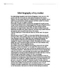 Mini Biography Of My Mother University Linguistics Classics And Related Subjects Marked By Teachers Com