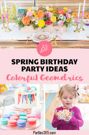 Happy easter card with easter bunny. Spring Birthday Party Ideas Bright Geometrics Kids Party Parties 365