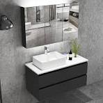 French Home Use Single Sink Wall Mount Bathroom Wooden Cabinet