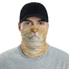 Orange Cat Neck Gaiter Funny Cat Face Mask Cat Costume Face Etsy Funny Cat Faces Orange Cat Cute Cat Costumes