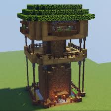 Easy Survival Treehouse By U Building Fever Minecraft Designs Minecraft Blueprints Minecraft Creations