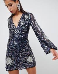 Asos Design Embellished Sequin Star Mini Dress Asos Mini Dress Maxi Dress Prom Dresses