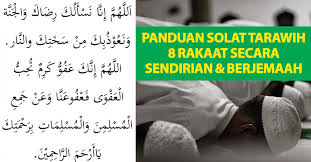 Salat tarawih atau taraweh adalah shalat sunnat malam yang dikerjakan pada bulan masyarakat di indonesia sering melakukan sholat sunah ini pada saat setelah sholat baca juga : Panduan Solat Tarawih 8 Rakaat Secara Sendirian Berjemaah Di Rumah