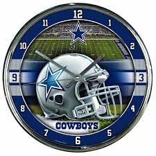 Amazon Com Nfl Football Team Chrome Wall Clock Dallas Cowboys 12 Inch Sports Fan Alarm Clock Dallas Cowboys Pro Shop Nfl Dallas Cowboys Chrome Wall Clock