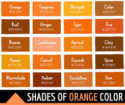 Orange Color With Names Hex Rgb