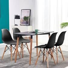 Celebrate your new modern dining table by inviting your friends to a dinner party. Modern Black Dining Table Dining Room Kitchen Home Office Wood Legs 110 60 75cm Ebay