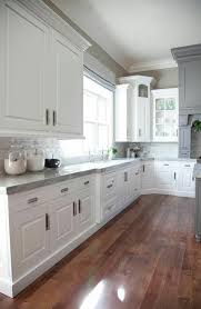 White Cabinets Grey Counter Tops Light Grey Back Splash Soft Grey Paint For Walls Darker Grey Fo White Kitchen Interior White Kitchen Design Kitchen Design
