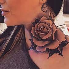 Pinned By Lovemebeauty85 Neck Tattoos Women Rose Neck Tattoo Girl Neck Tattoos