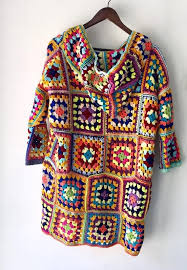 Grany Square Sweaterponcho Oversized Hoodie Unique Gift Etsy In 2020 Crochet Coat Crochet Sweater Crochet