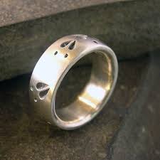 Deer Track Wedding Ring Deer Track Nature Ring 8mm Comfort Fit Sterling Silver Wedding Rings Wedding Bands Rings For Men