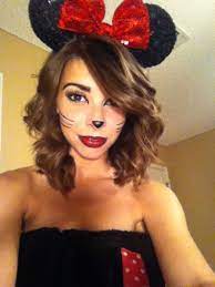 Easy Minnie Mouse Or Cat Make Up Red Lipstick Black Eye Liner Liquid Liner And Fake Lashes Diy Costumes Kids Halloween Makeup 2016 Mice Makeup Halloween