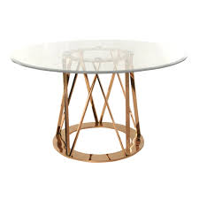 Strata Dining Table Rose Gold Apt2b Round Dining Table Dining Table Gold Dining Table