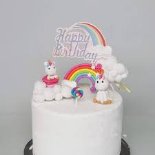Cute Birthday Party Supplies For Kid Happy Birthday Cake Topper Women Children Girls Or Boys Baby Shower Cake Picks For Party Dessert Table Decor Magic Unicorn Toys Games Cake Cupcake