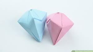 Easy simple paper flower pattern: How To Make An Origami Diamond With Pictures Wikihow