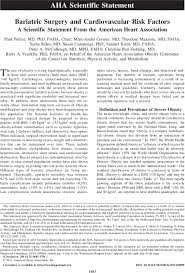 Bariatric Surgery And Cardiovascular Risk Factors Circulation