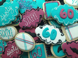 40th Birthday Cookie Cake Ideas 60th Birthday Sugar Cookies 60th Birthday Party Tea Party Birthday 60th Birthday