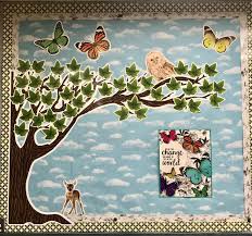 Big Tree Bulletin Board Set Bulletin Board Tree Classroom Tree Butterflies Classroom