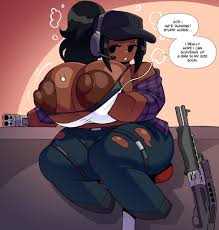 roblox, angstrom, bra, dark-skinned female, gun - R34 Vault