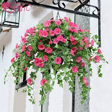 The morning glory has a short lifespan, which symbolizes unrequited affection and love in flower language. Airlove Artificial Vines Morning Glory Hanging Plants Fake Green Plant Home Garden Wall Fence Outdoor Wedding Hanging Buy Online In Antigua And Barbuda At Antigua Desertcart Com Productid 201534666