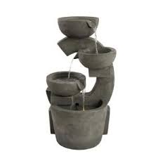 Pure Garden 4 Tier Modern Decorative Bowl Cascading Water Fountain With Led Lights Hw1500221 The Home Depot In 2020 Pure Garden Modern Decorative Bowls Pure Products