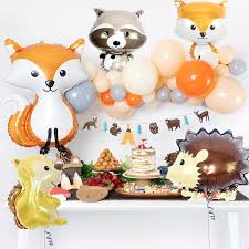 Woodland themed party ideas | elegant theme ideas for a woodland celebration, baby shower, birthday party or bridal shower. Baby Shower Woodland Theme 8 Designs Foil Balloons Forest Animal Foil Balloons Birthday Party Decoration Balloons Paper Party Supplies Safarni Org