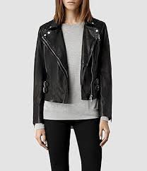 Womens Bales Leather Biker Jacket Black Allsaints Com All Saints Leather Jacket Leather Jackets Women Leather Jacket