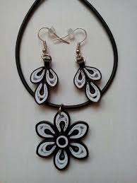 Black And White Jewelry Sets Black And White Quilling Set Paper Quilling Jewelry Quilling Jewelry Quilled Jewellery
