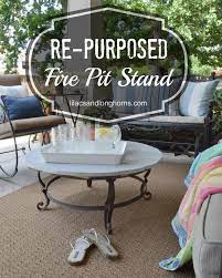 Re Purposed Fire Pit Stand Fire Pit Stand Fire Pit Landscaping Outdoor Fire Pit