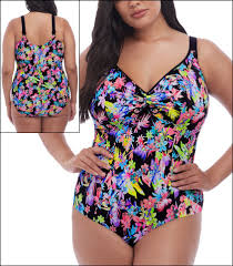 Elomi Electroflower Swimwear One Piece Molded Style Es7170 Blk