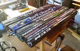 Diy hockey stick handling trainer. Project Broken Hockey Stick Bench Dan Zehner