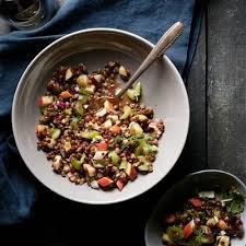 An assortment of germinated rice and white quinoa are combined with wild rice . Truroots Sprouted Rice Quinoa Blend