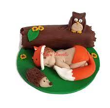 Woodland Creatures Fox Baby Shower Cake Topper Fondant Owl Etsy